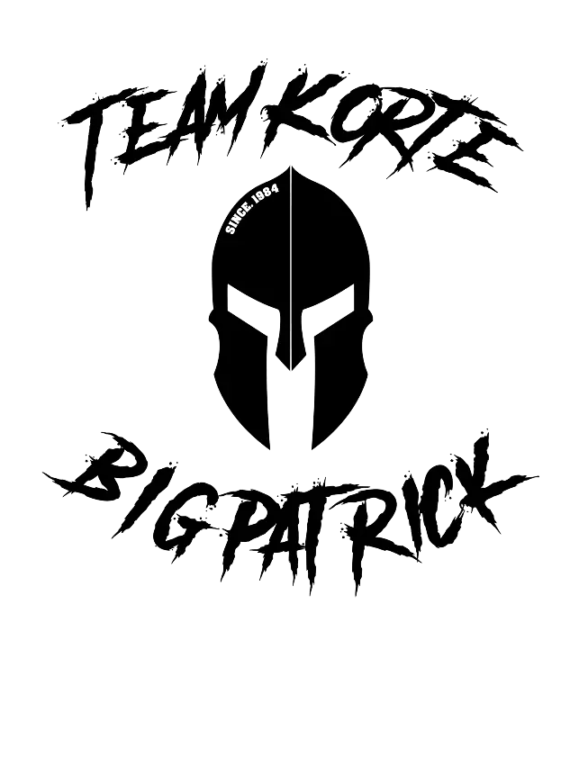 Logo von Team Korte mit einem Spartaner-Motiv und dem Text 'Big Patrick'.